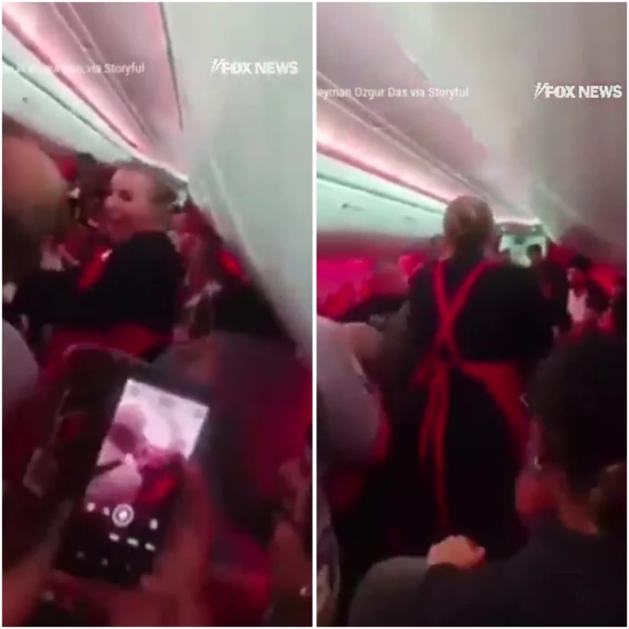 بالفيديو.. اشتباك عنيف بالأيدي واللكمات بين ركاب طائرة متجهة إلى بريطانيا