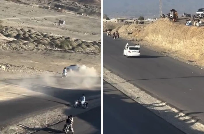بالفيديو.. مراهقون يقودون سيارة بالرجوع للخلف من منحدر في باكستان.. والنهاية صادمة!