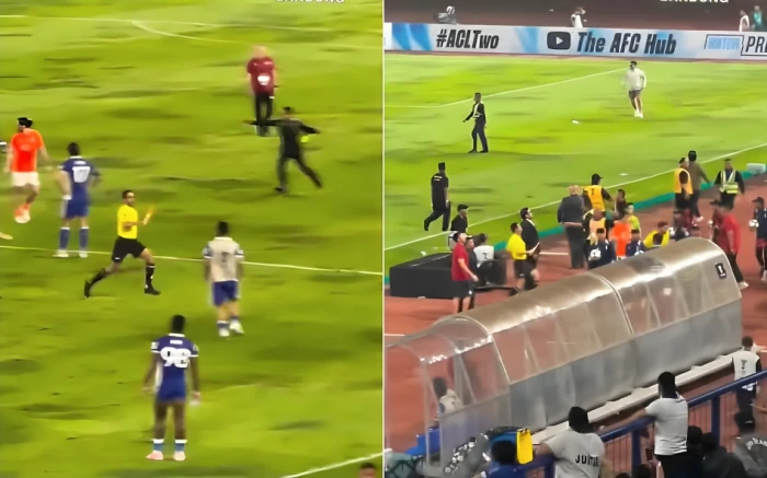 هرب مسرعًا..  بالفيديو: لحظة خروج الحكم السعودي ماجد الشمراني من مباراة في إندونيسيا بعد اقتحام الجمهور للملعب