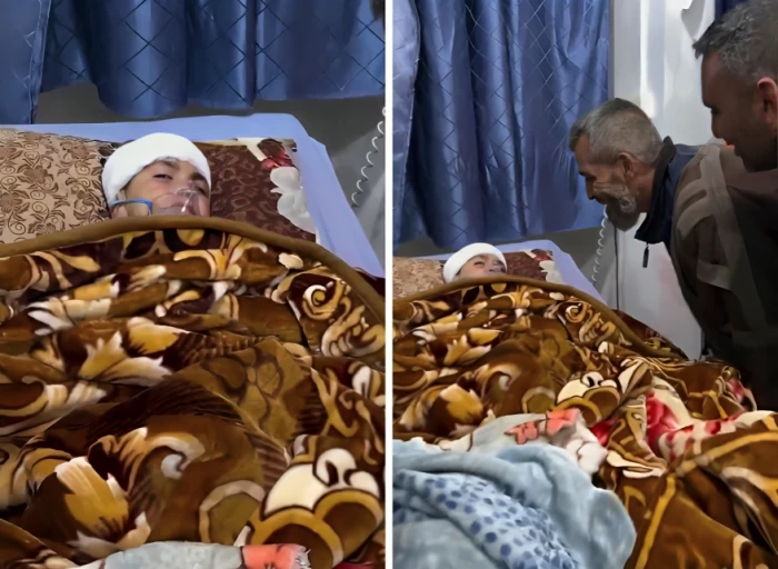 على سرير المستشفى.. أول فيديو للطفل السوري عبد الرزاق السلوم بعد إخراجه من البئر