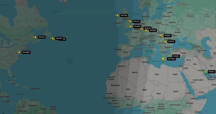 عشرات الطائرات الثقيلة تنقل أنظمة دفاع جوي وصواريخ..  بالفيديو: جسر جوي أمريكي غير مسبوق يتجه إلى الشرق الأوسط