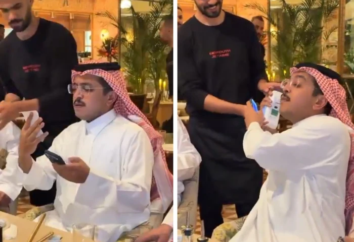 "خلها معك سجلها بعدين العشرة الأواخر".. بالفيديو: "الدريم" يدفع ثمن عشاء آل عجلان ثم يسلمهم الإيصال