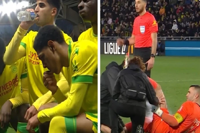بالفيديو.. حارس نادٍ فرنسي يلجأ إلى حيلة لإتاحة الفرصة لزملائه الصائمين للإفطار خلال المباراة
