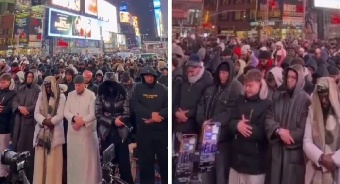 بعد الحصول على تصريح رسمي… فيديو يوثق أداء آلاف المسلمين الأمريكيين صلاة التراويح في شوارع مانهاتن بنيويورك