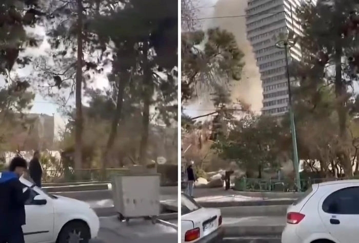 بالفيديو.. لحظة قصف مبنى وزارة الاستخبارات الإيرانية في طهران