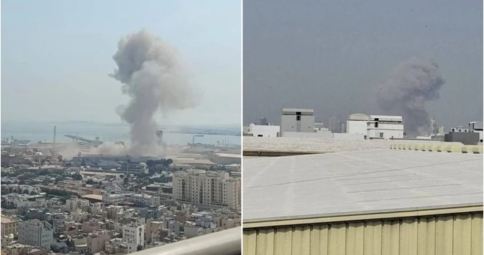 بالفيديو.. إيران تستهدف القاعدة الأمريكية في منطقة الجفير بالبحرين