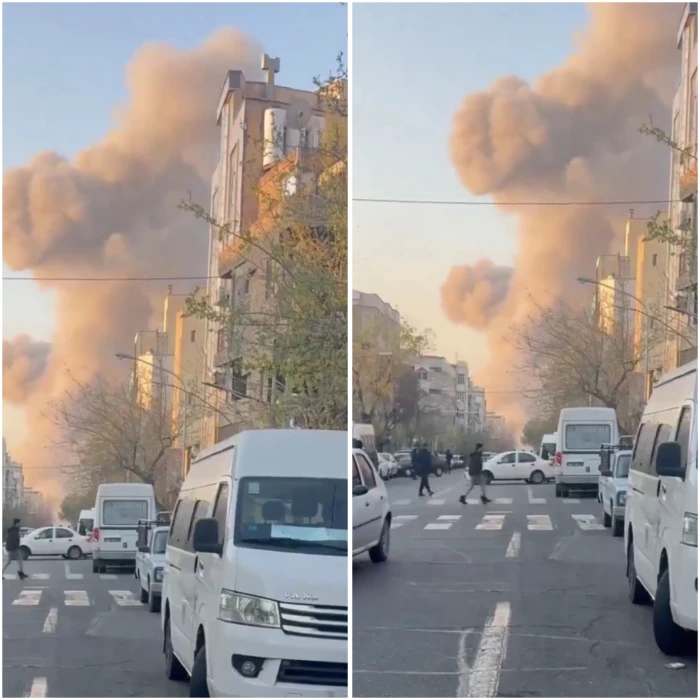 بالفيديو.. لحظة استهداف مواقع النظام الإيراني في قلب العاصمة طهران وتصاعد الغبار والأدخنة في السماء!