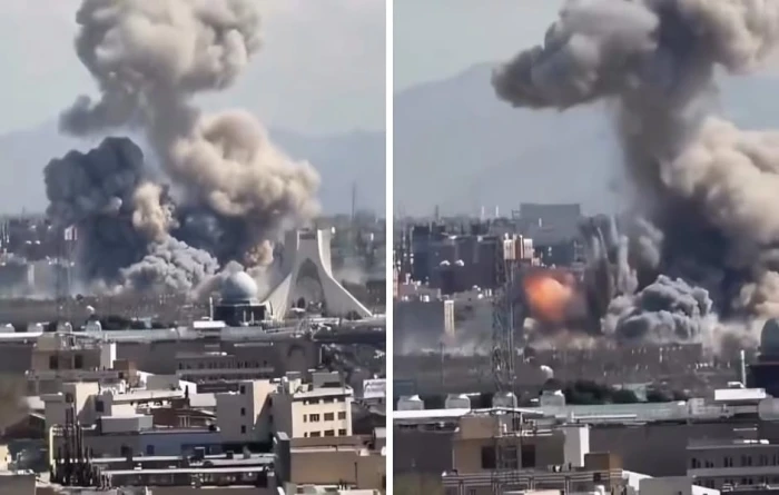 بالفيديو.. لحظة استهداف قاعدة تابعة للحرس الثوري الإيراني