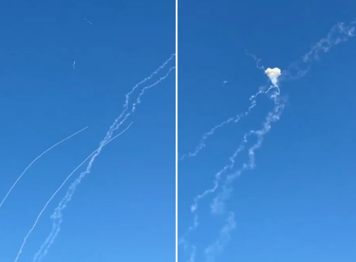 فيديو يوثق لحظة اعتراض صاروخ باليستي إيراني في سماء إسرائيل وتفجيره في الهواء