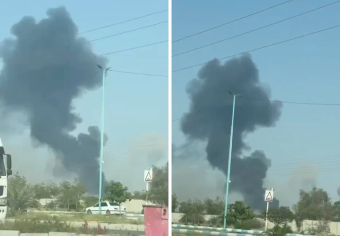 بالفيديو.. استهداف قاعدة جوية في بندر عباس بإيران