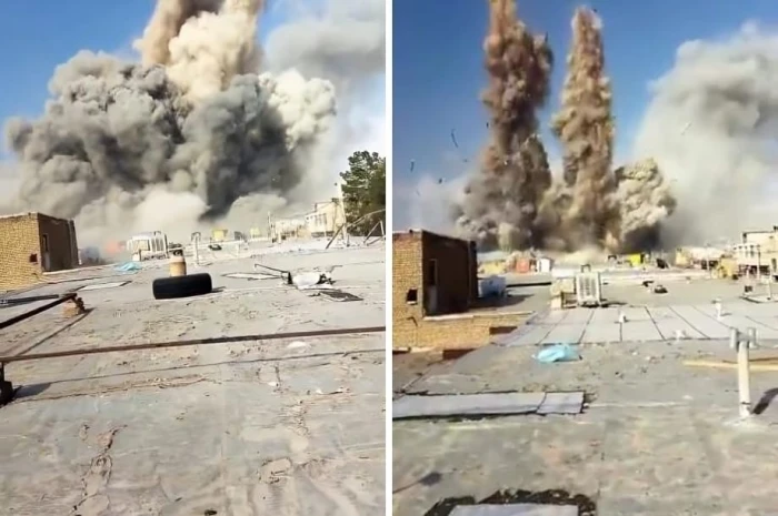 بالفيديو.. لحظة قصف مقرات الحرس الثوري في مدينة أصفهان الإيرانية