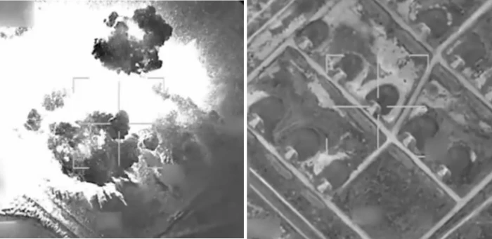 من الانفجار إلى اللهب.. بالفيديو: قاذفات أميركية تدكّ مستودع ذخيرة داخل إيران