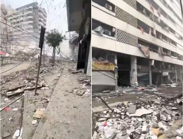 بالفيديو.. دمار واسع في حارة حريك مقر حزب الله اللبناني جراء غارات إسرائيلية