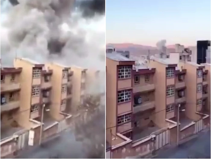 بالفيديو.. لحظة استهداف اجتماع لقادة حرس الحدود في سنندج شمال إيران