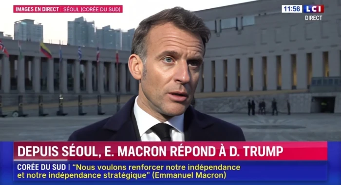 بالفيديو: أول رد من ماكرون على تصريحات ترامب الساخرة بشأن اعتداء زوجته عليه بالضرب