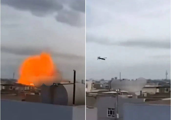 بالفيديو.. لحظة قصف طائرة مسيّرة منشأة تجارية في أربيل بالعراق