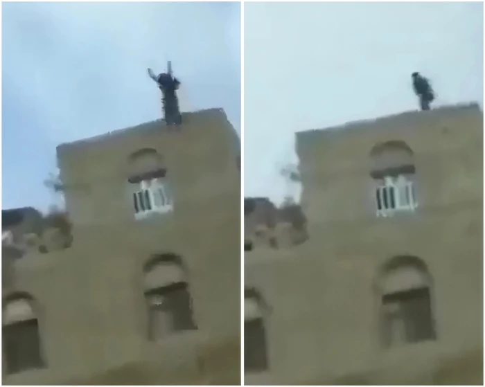 بالفيديو.. لحظة انتحار فتاة يمنية بالقفز من أعلى سطح منزلها بعد إجبارها على العودة لزوجها!