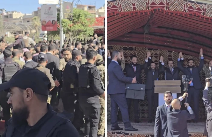 بعد إفراج الإمارات عنه.. بالفيديو: لحظة وصول الرئيس السوري أحمد الشرع إلى دوما برفقة عصام بويضاني وسط استقبال حاشد