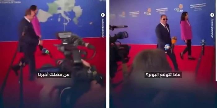 «من فضلك قف وتكلم».. بالفيديو.. الرئيس السيسي يرفض الوقوف للإجابة على أسئلة الصحفيين في القمة الأوروبية العربية بقبرص
