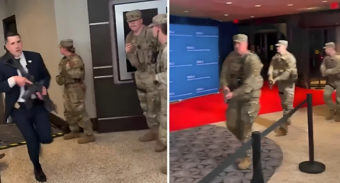 بالفيديو: لقطات جديدة لحظة الاستنفار الأمني في محيط فندق واشنطن هيلتون بعد بلاغ إطلاق نار