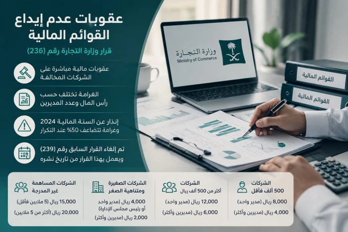 تعرف على الغرامات الجديدة بحق مدراء الشركات المخالفة لإيداع القوائم المالية