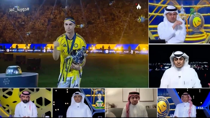 بالفيديو: رونالدو يقوم  بالإشارة أثناء رفع كأس الدوري  ويثير الجدل ..والدعيع يعلق: الحركة واضحة وهذا تفسيرها