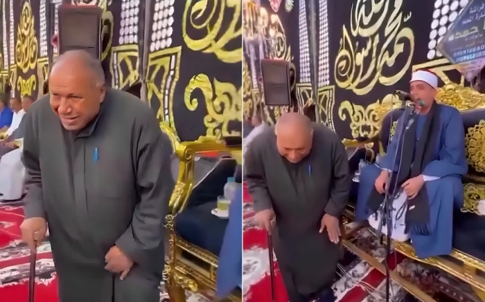 بالفيديو: مسن مصري يثير الجدل بتمايله على قراءة القرآن خلال عزاء