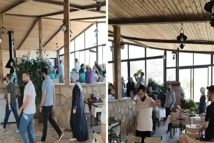 بالفيديو.. أحدث ظهور  للرئيس السوري أحمد الشرع وزوجته لطيفة الدروبي داخل مطعم في دمشق