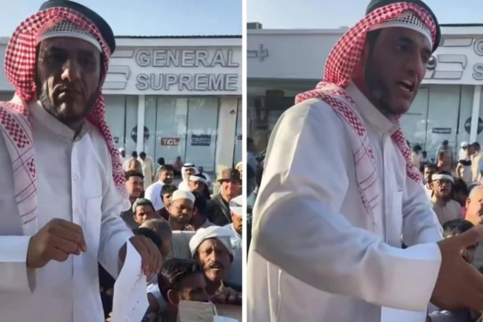 لا تحسبونه يغني معاصي .. بالفيديو: بائع جوالات يوقف المزاد من أجل أن يكشف عن أمنيته للقاء الفنان خالد عبدالرحمن