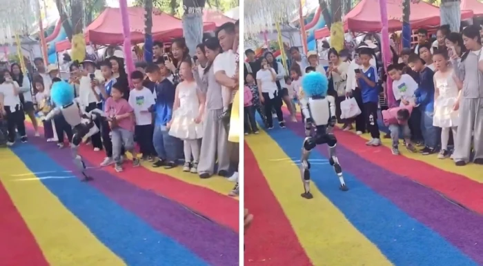 بالفيديو.. روبوت صيني يركل طفلًا بشكل مفاجئ أثناء عرض ترفيهي