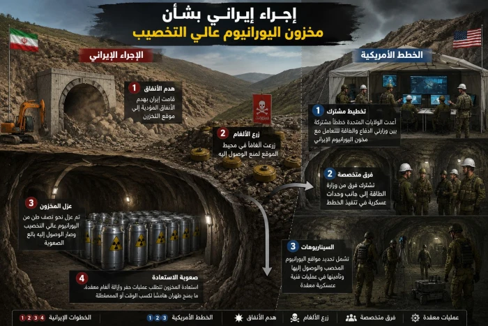 إجراء إيراني بشأن مخزون اليورانيوم عالي التخصيب يثير قلقًا أمريكيًا