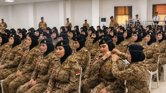 بالفيديو: تخرّج دفعة جديدة من الضابطات في الجيش العراقي