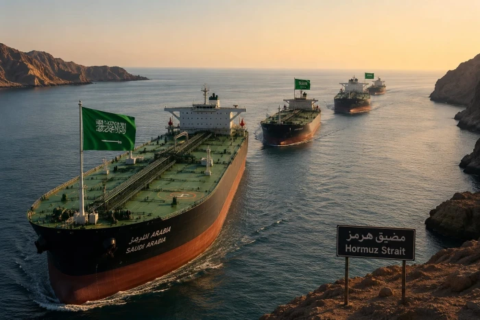 بعد ساعات من الاتفاق الأمريكي الإيراني.. 3 ناقلات نفط سعودية تحمل 6 ملايين برميل تعبر مضيق هرمز