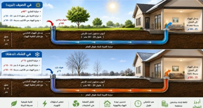 "الآبار الكندية".. تقنية ذكية لخفض استهلاك الكهرباء عبر تبريد المنازل صيفًا وتدفئتها شتاء