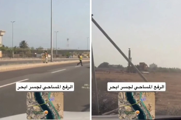 بالفيديو: مواطن يوثق وجود معدات اختبار التربة ورفع مساحي لمشروع جسر أبحر بجدة
