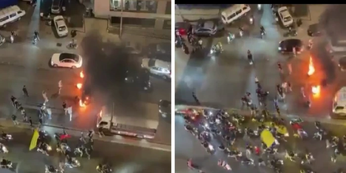 بالفيديو: أنصار حزب الله  يقطعون طريق مطار بيروت احتجاجًا على توقيع الاتفاق بين الحكومة اللبنانية وإسرائيل