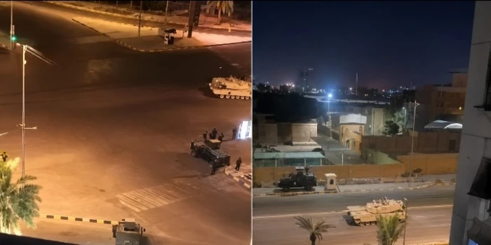 بالفيديو: تعزيزات عسكرية عراقية ضخمة تصل إلى المنطقة الخضراء وسط بغداد وأنباء عن حملة اعتقالات لشخصيات سياسية