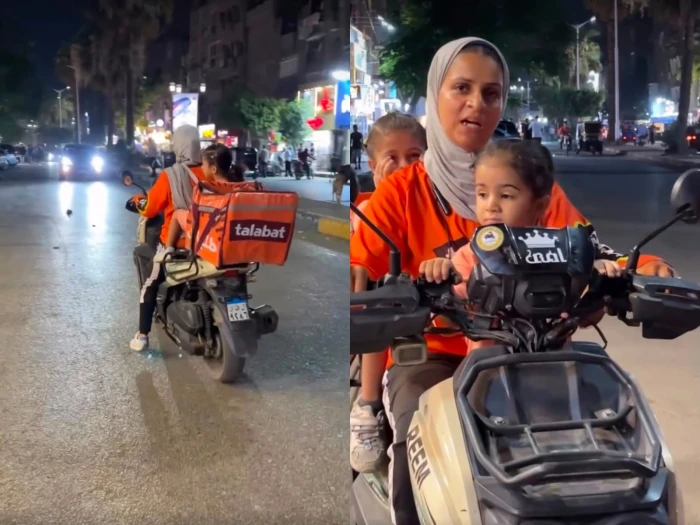 سيدة الدليفري.. بالفيديو: قصة أم مصرية تحولت إلى حديث مواقع التواصل بعد ظهورها على دراجة نارية برفقة طفلتيها