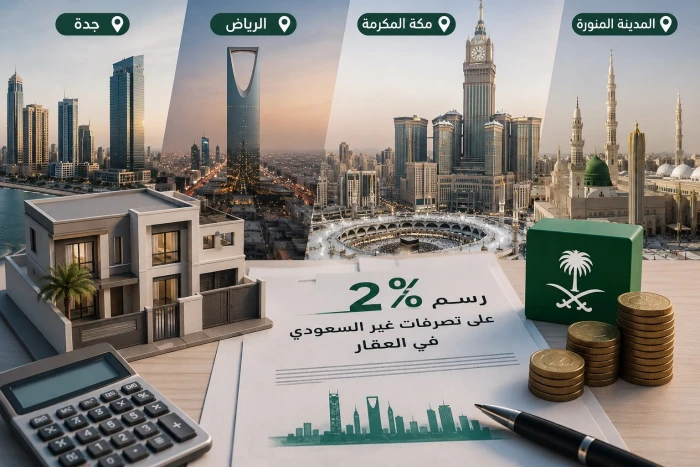 تفاصيل فرض رسوم 2% على تصرفات غير السعوديين العقارية .. وهذه الحالات معفاة