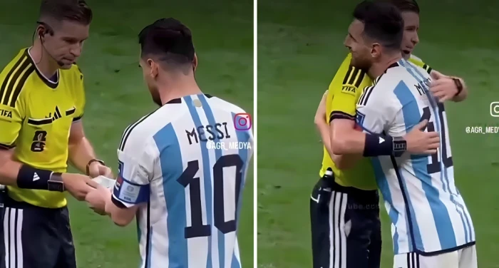 ميسي يصافح حكم مباراة مصر ويقدّم له «رشوة».. فيديو ساخر بتقنية AI يثير تفاعلاً واسعًا