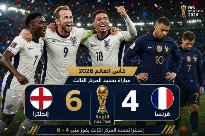 بالفيديو.. إنجلترا تهزم فرنسا بسداسية وتحصد المركز الثالث في كأس العالم 2026