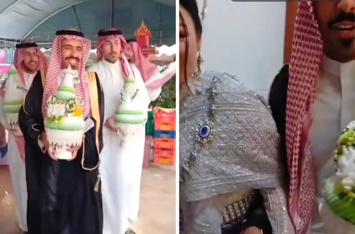 بالفيديو.. شاب سعودي يحتفل بزواجه من فتاة  آسيوية