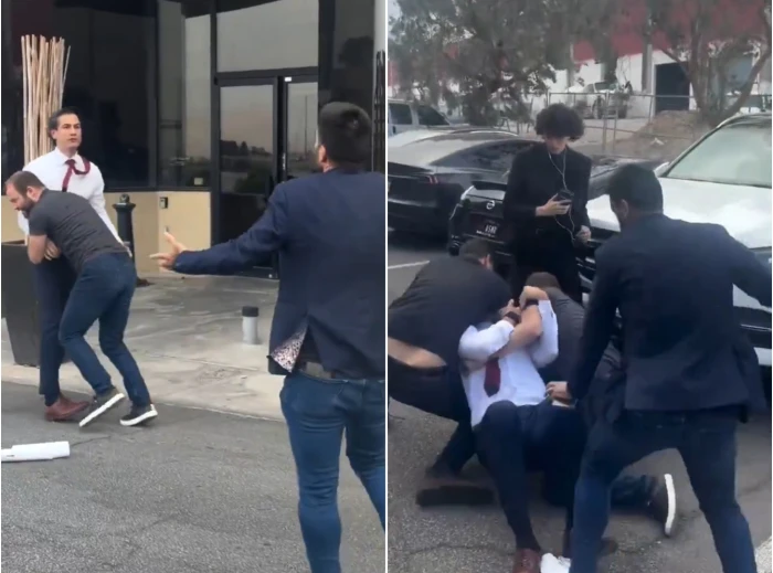 بالفيديو: مشاجرة الإسرائيلي يوسف حداد والمرشح الأمريكي تنتقل من الاستوديو إلى موقف السيارات.. واشتباك بالأيدي