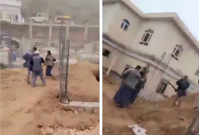 بالفيديو.. حوثيون يعتدون على مواطن يمني في إب ويمنعونه من استكمال البناء في أرضه رغم  حصوله على ترخيص