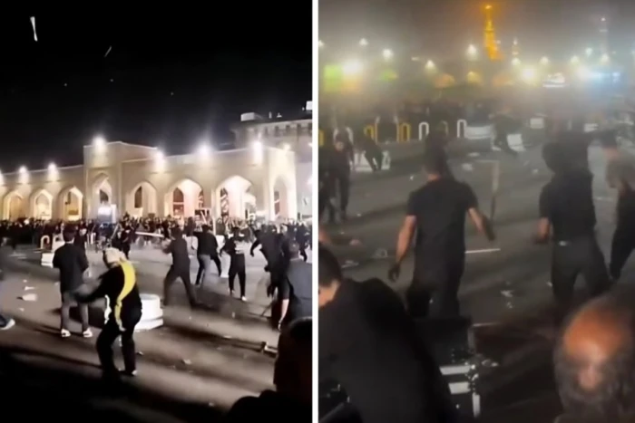 بالفيديو.. اشتباكات بالعصي بين أفراد هيئات دينية داخل ضريح الإمام الرضا في إيران