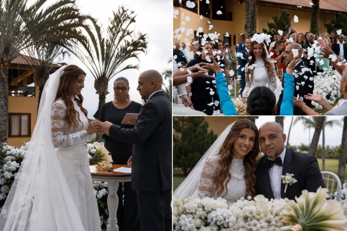 بعد اعتناقه الإسلام.. أول صور من زفاف اللاعب البرازيلي  الشهير "  روبرتو كارلوس" على وكيلة أعماله المغربية