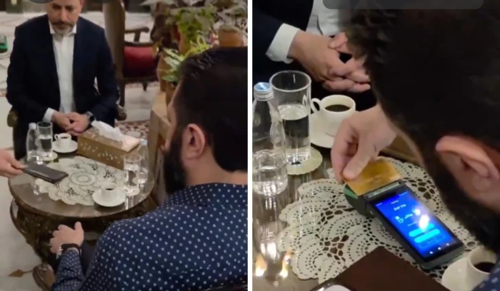 لأول مرة.. بالفيديو: الرئيس السوري أحمد الشرع يستخدم بطاقة «فيزا» لدفع قيمة فاتورة بعد رفع العقوبات عن سوريا