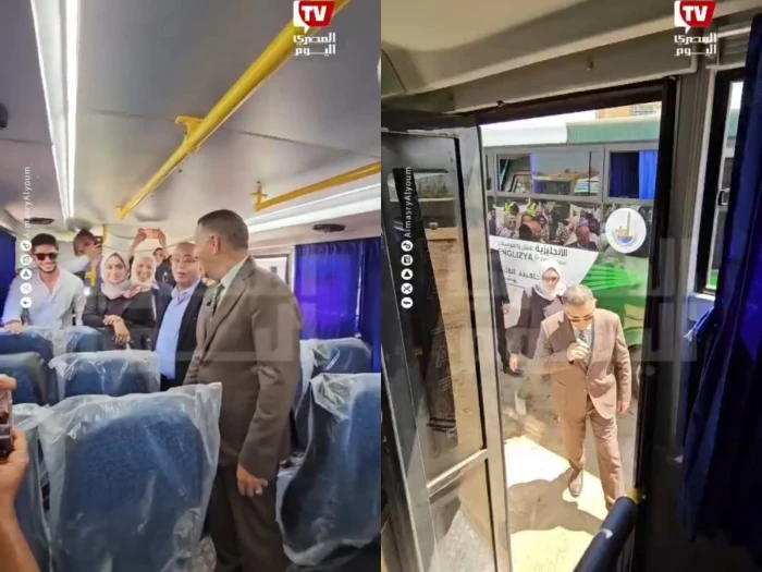 « فيها واي فاي كمان!».. بالفيديو :  ردة فعل مسؤول مصري أثناء تفقد حافلة جديدة