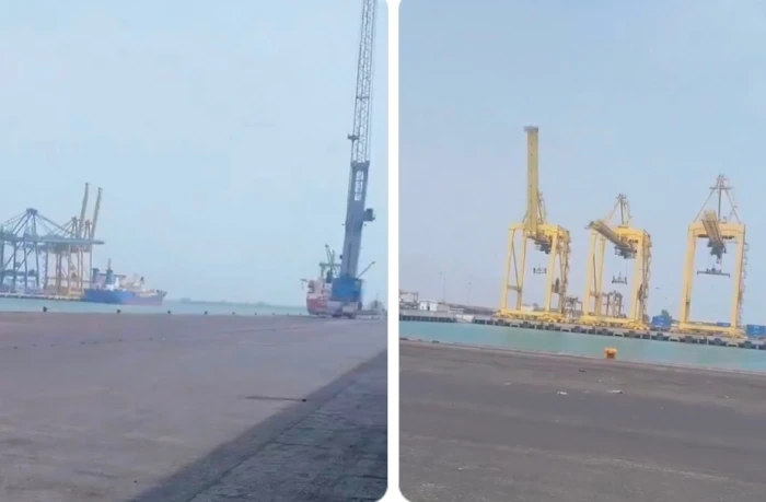 ساحات شبه خالية ورافعات متوقفة .. فيديو يوثق حالة  أكبر ميناء إيراني بعد الحصار الأمريكي