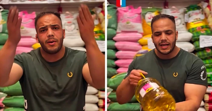 «الأسعار ترتفع كل يوم».. بالفيديو: صاحب متجر إيراني يشكو من غلاء زيت الطعام